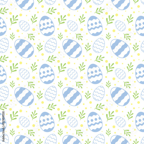 Obraz na płótnie Easter Eggs with seamless ornament pattern, Vector illustration w salonie