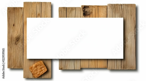 Blank White Sign on Rustic ...