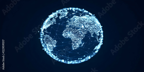 Wallpaper Mural Glowing Globe with Network Connections Represents Global Communication and Data Exchange on Dark Background Torontodigital.ca
