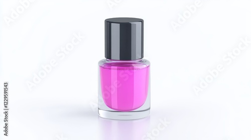 Single Pastel Nail Polish Bottle on White Background for Beauty and Fashion Use