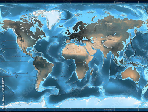 Detailed Global Relief Map ...