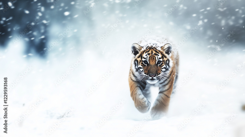 Obraz premium tiger, tier, katze, wild lebende tiere, wild, felino, tierpark, sibirische katze, raubtier, säugetier, natur, schnee, big, fleischfresser, winter, band, portrait, tigris, gefährdend, weiß, tier, benga