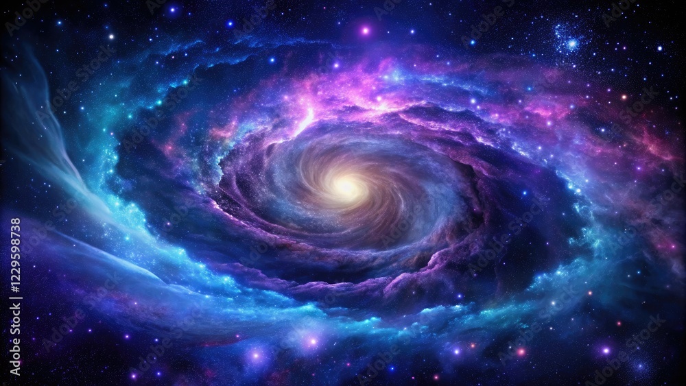 Dark nebula background with swirling purple and blue gases, set against a backdrop of stars and galaxies, space, dark colors Dark nebula background with swirling purple and blue gases, set against a backdrop of stars and galaxies, space, dark colors