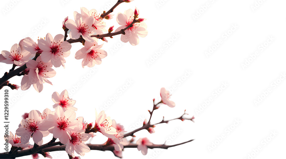 Tree branch with flowers, summer and spring-themed photo overlays, artistic frame in PNG Tree branch with flowers, summer and spring-themed photo overlays, artistic frame in PNG