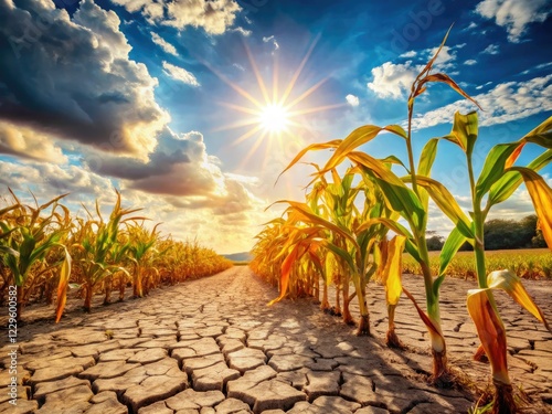 Climate change shrinks crop yields, jeopardizing global food security through widespread agricultural impacts. photo