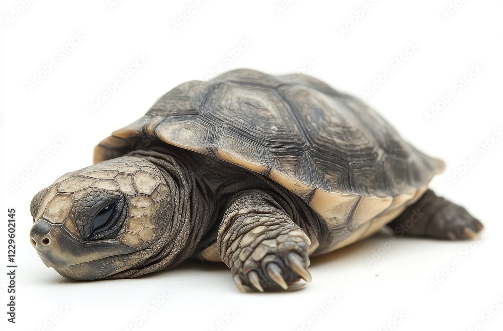 Close-up of a Beautiful Turtle Shell with Unique Patterns and Textures on a White Background for Nature and Animal Photography Needs Close-up of a Beautiful Turtle Shell with Unique Patterns and Textures on a White Background for Nature and Animal Photography Needs