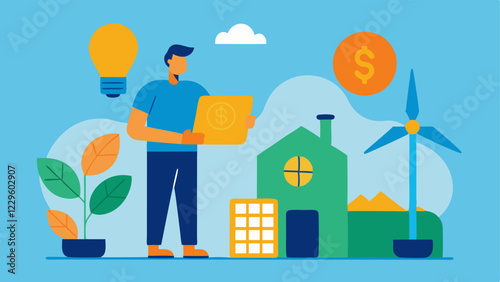 These illustrations can effectively convey the concept of personal investment in renewable energy in an engaging and accessible way.