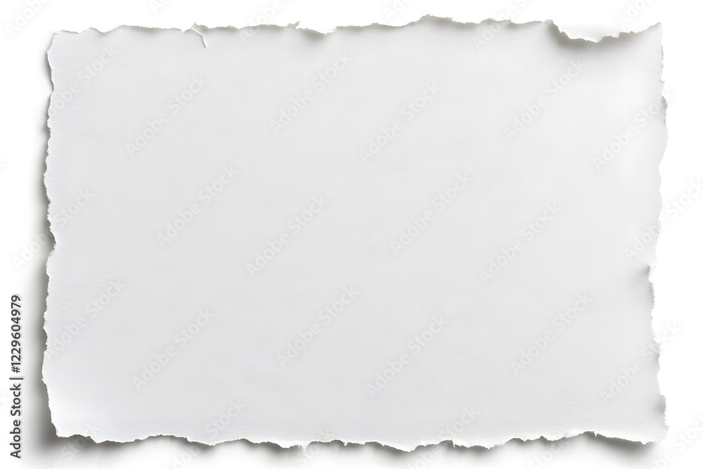 Obraz premium White torn paper sheet, isolated on white background