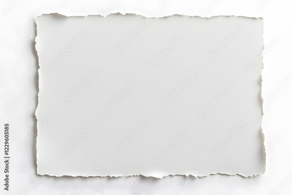 White torn paper sheet, isolated on white background White torn paper sheet, isolated on white background