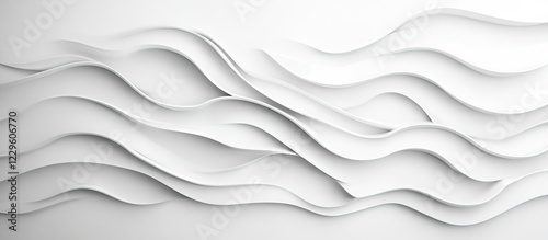 White wavy layers abstract background.