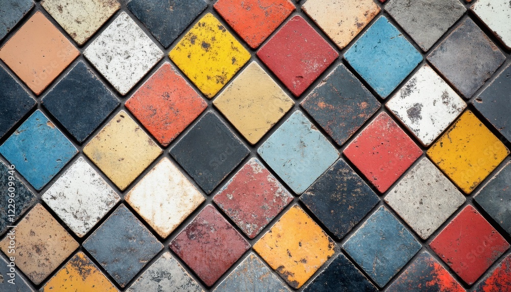 Colorful Diamond-Shaped Tiles Background. Colorful Diamond-Shaped Tiles Background.