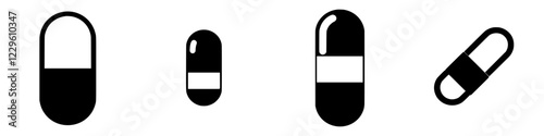 Various sizes and shapes of capsules displayed for pharmaceutical purposes at a health-related event
