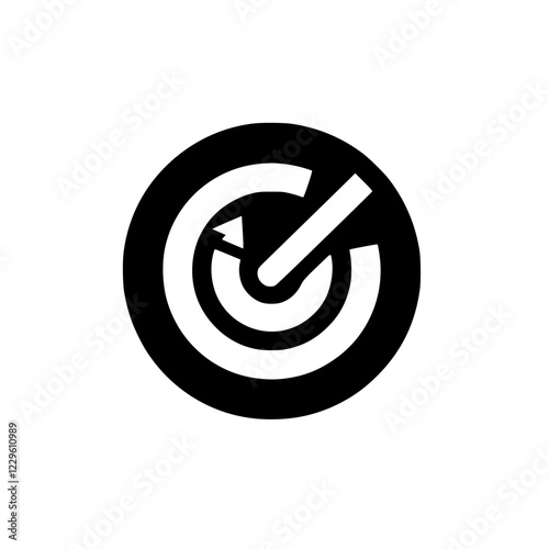 Icon of a target with an arrow hitting the center, commonly used to signify precision and achievement in various contexts