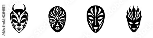 Vibrant collection of tribal masks representing diverse cultures and artistic expressions