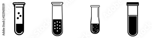 Laboratory test tubes displaying various liquid levels and contents for scientific experiments