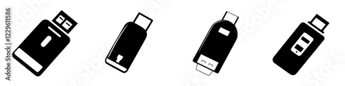Different styles of USB flash drives showcasing various designs and connectors for data storage solutions