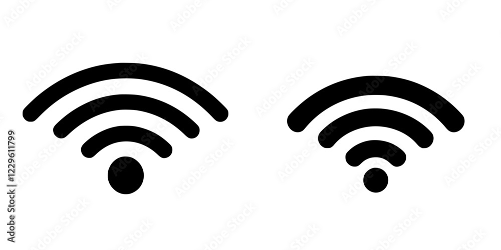 Wi-Fi signal strength indicators displayed in a minimalistic style for digital design Wi-Fi signal strength indicators displayed in a minimalistic style for digital design