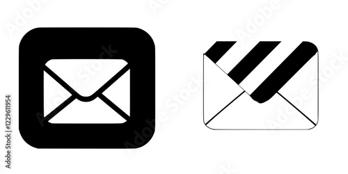 Two distinct envelope icons representing communication in a minimalist design style