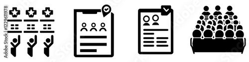 Evaluation metrics and feedback collection during a conference in a modern auditorium setting
