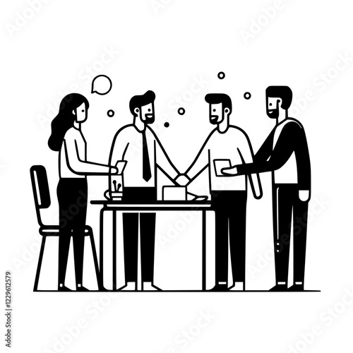 Group discussion leads to a successful collaboration in a modern office setting with engaged participants
