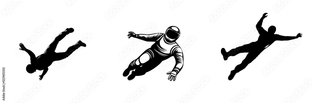 Astronauts floating in space during a zero-gravity experience highlighting human exploration beyond Earth Astronauts floating in space during a zero-gravity experience highlighting human exploration beyond Earth