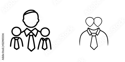 Icons representing family and teamwork dynamics in professional settings