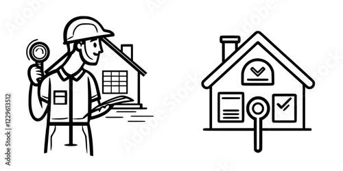 Home inspector evaluating property condition with checklist in hand during daytime