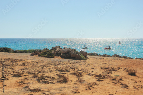 Beautiful stony seashore in Ayia Napa.