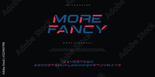 More Fancy modern abstract alphabet font. Minimal technology typography, Creative urban sport fashion futuristic font and with numbers. vector illustration