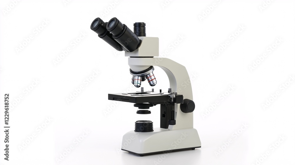A microscope icon for science education, with a white background A microscope icon for science education, with a white background