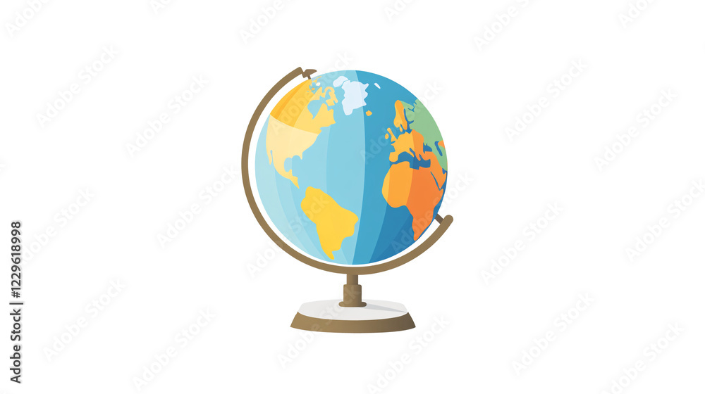 A globe icon representing global education, with a white background A globe icon representing global education, with a white background