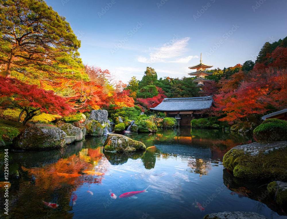 Fototapeta premium Generated image 秋の日本庭園