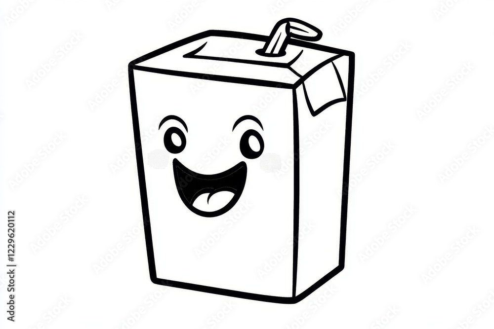 Cute Juice Box Illustration Cute Juice Box Illustration