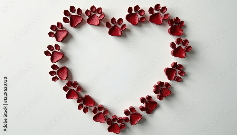 Heart-Shaped Paw Prints for Love Your Pet Day Celebration Heart-Shaped Paw Prints for Love Your Pet Day Celebration