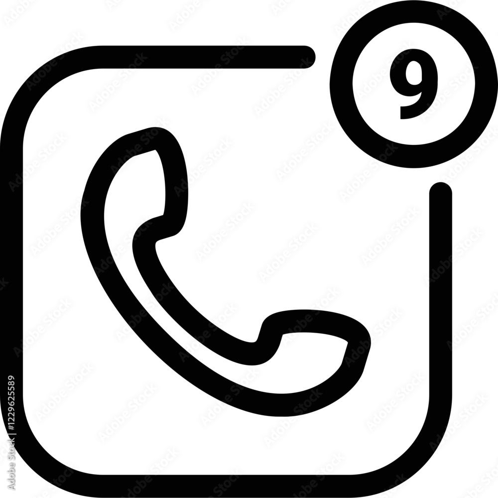 Missed Calls Icon: Phone with Notification Bubble Missed Calls Icon: Phone with Notification Bubble