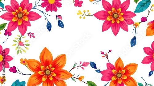 Abstract Floral Design, Boho Style Pattern, Artistic Background