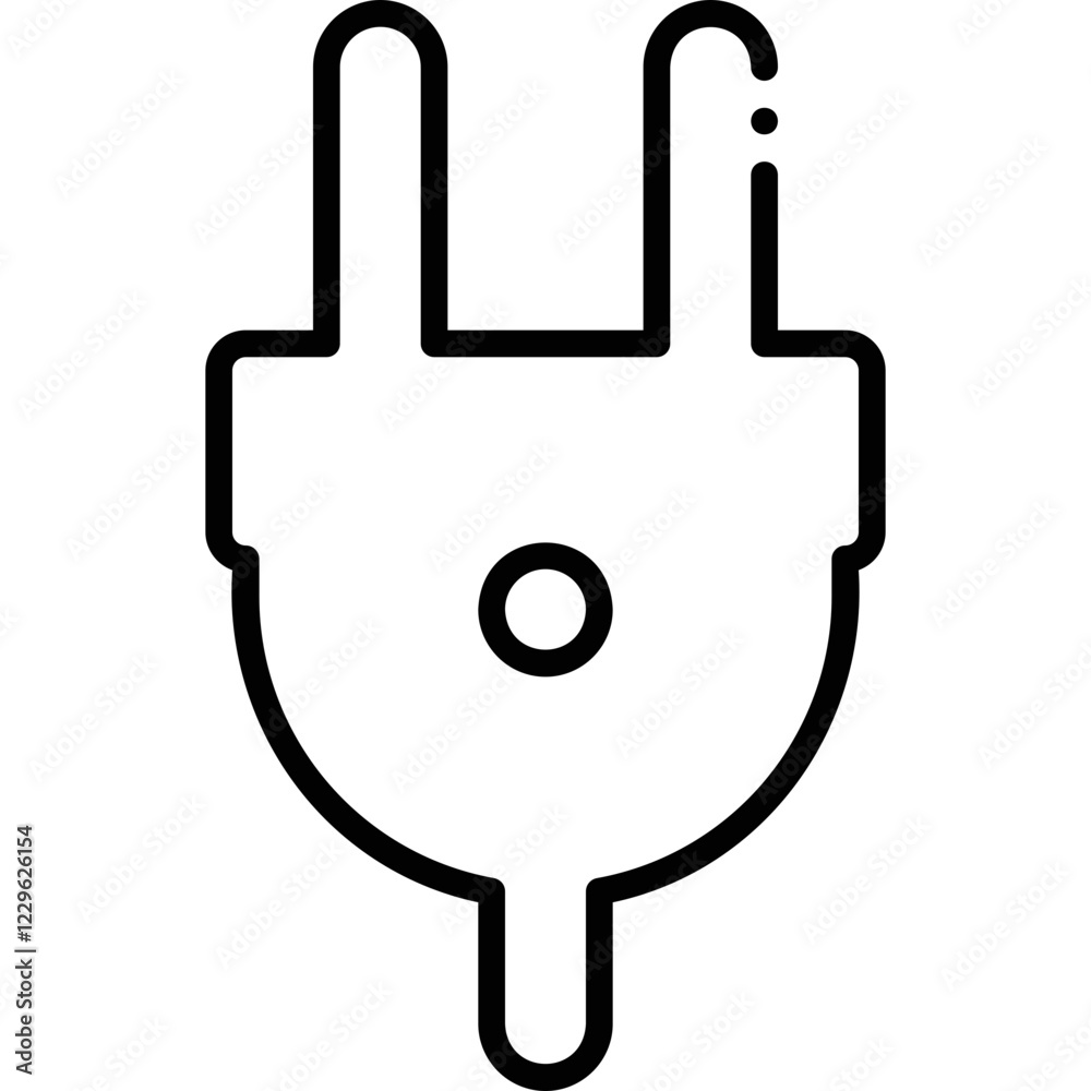 Connector icon, power plug outline
Connector icon, power plug outline