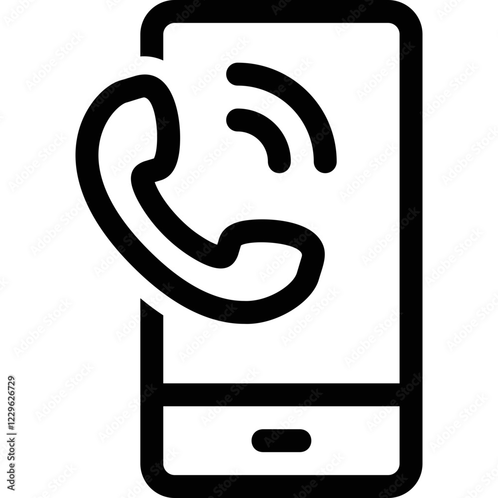 Smartphone with phone receiver, flat design Smartphone with phone receiver, flat design