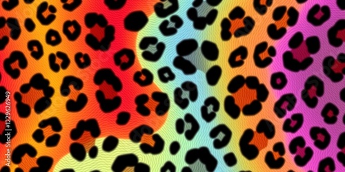 Abstract Leopard Print Design with Geometric Shapes