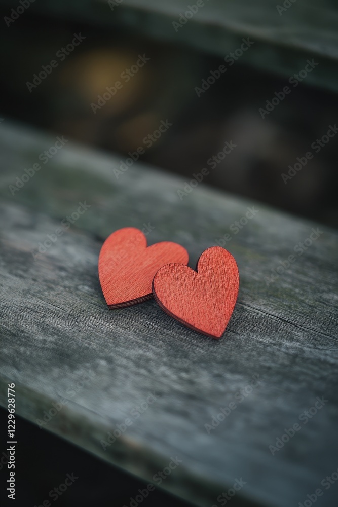 Hearts made of wood placed on a rustic wooden surface symbolizing love, affection, emotional connection, and romantic relationships in a serene setting. Hearts made of wood placed on a rustic wooden surface symbolizing love, affection, emotional connection, and romantic relationships in a serene setting.