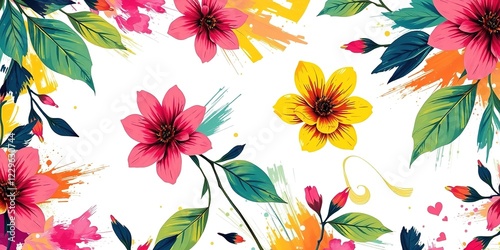 Artistic Floral Brushstrokes - Abstract Design