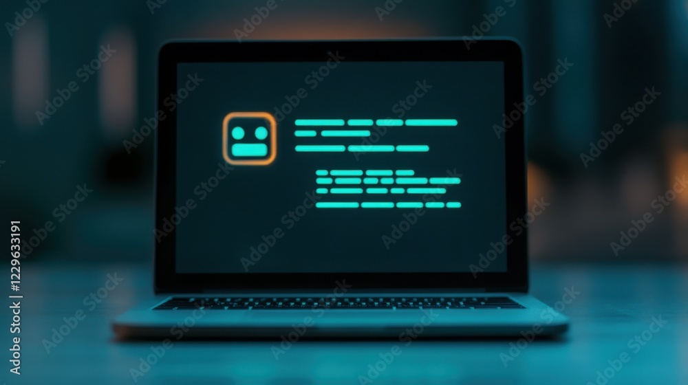 AI-Powered Chatbot Displayed on Laptop Screen Assisting Students with Homework and Study Materials in a Modern Learning Environment