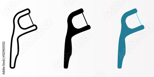 Floss icon set. Dental floss sign. for mobile concept and web design. vector illustration on white background