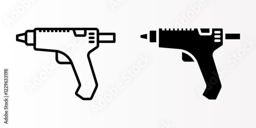 Glue Gun icon set. Caulk gun sign. for mobile concept and web design. vector illustration on white background