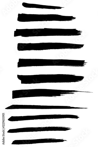 Handcrafted Marker Stripes. Unique hand-drawn black strokes with visible texture and ink variations.
