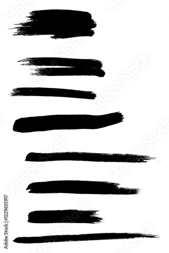 Expressive Ink Strokes. Hand-drawn black marker lines with a raw, dynamic style, showcasing natural fading.