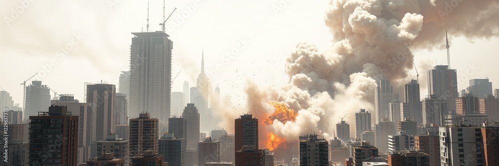 Earthquake Devastation: City Crumbles Amidst Dust Clouds Earthquake Devastation: City Crumbles Amidst Dust Clouds