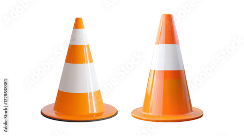 Two Traffic Cones Safety Warning Roadwork,