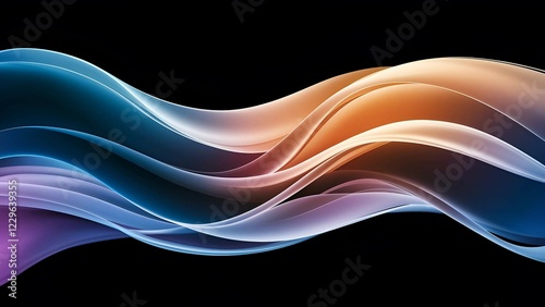Abstract Colorful Wave on Black Background