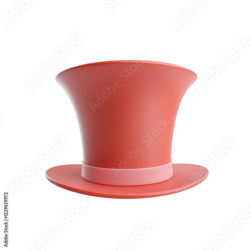 A stylish red top hat with a wide brim, perfect for costume parties and celebrations.